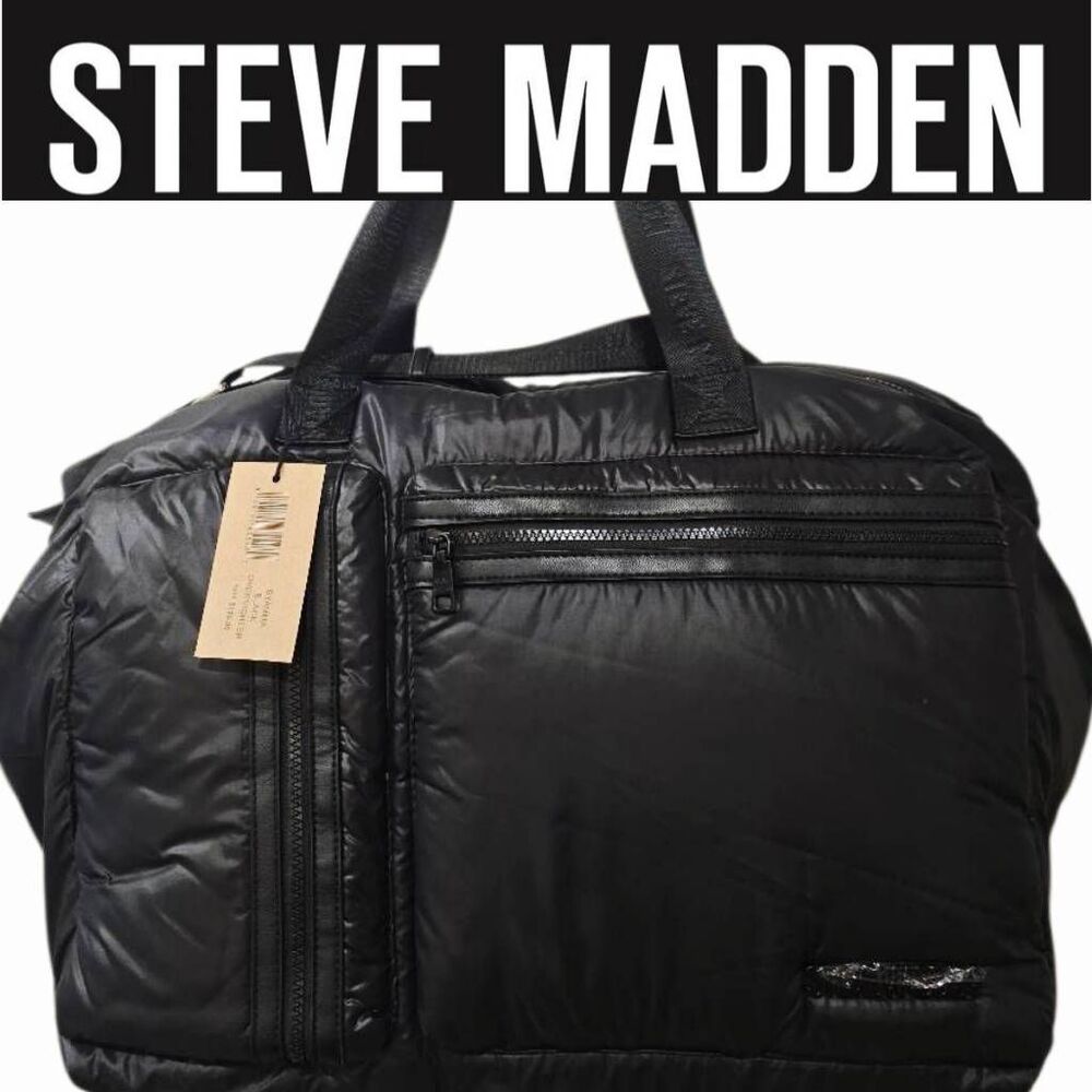 Steve Madden BYamma Quilted Overnighter-‎ Black